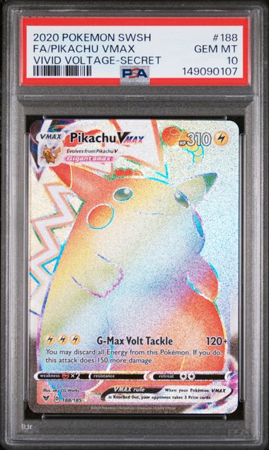 Pikachu VMAX Secret Rare Vivid Voltage 188/185 PSA 10