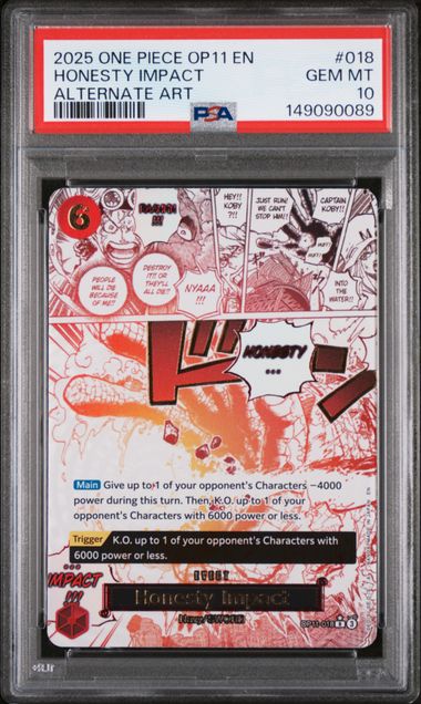 Honesty Impact Alternate Art A Fist of Divine Speed OP11-018 PSA 10
