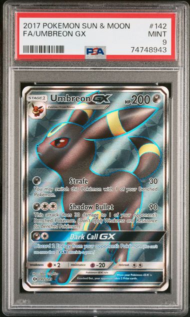 Umbreon GX Sun & Moon Base Set 142/149 PSA 9