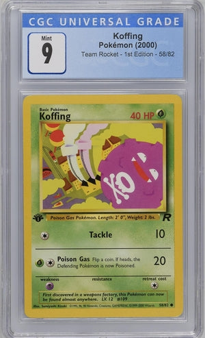 KoffingTeam Rocket 1st Edition 58/82 CGC 9