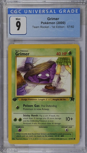 Grimer Team Rocket 1st Edition 57/82 CGC 9