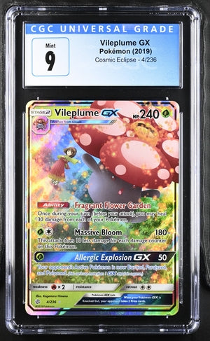 Pokemon: Vileplume GX Cosmic Eclipse 4/236 CGC 9