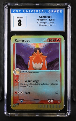 Pokemon: Camerupt Reverse Holo EX Dragon 24/97 CGC 8