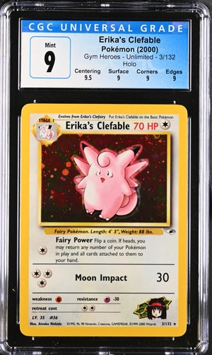 Erika's Clefable Holofoil Gym Heroes 3/132 CGC 9