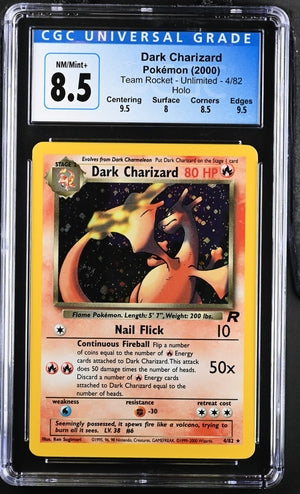 Dark Charizard Team Rocket Unlimited 4/82 Holofoil CGC 8.5