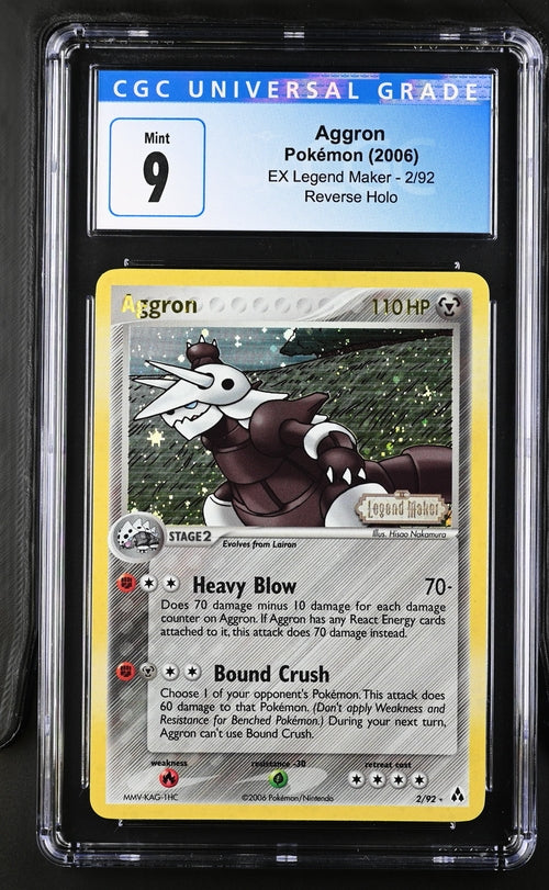 Aggron Reverse Holo EX Legend Maker 2/92 CGC 9