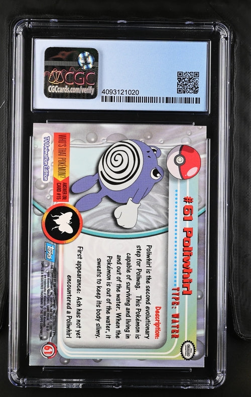 Poliwhirl Topps Animation Series 1 First Print 61 CGC 9