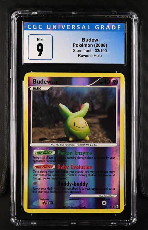 Pokemon: Budew Reverse Holo Stormfront 33/100 CGC 9