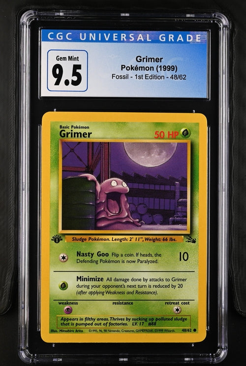 Grimer Fossil 1st Edition 48/62 CGC 9.5 Gem Mint