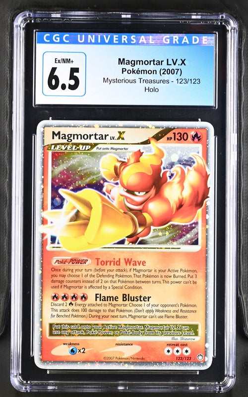 Pokemon: Magmortar LV. X Mysterious Treasures 123/123 CGC 6.5