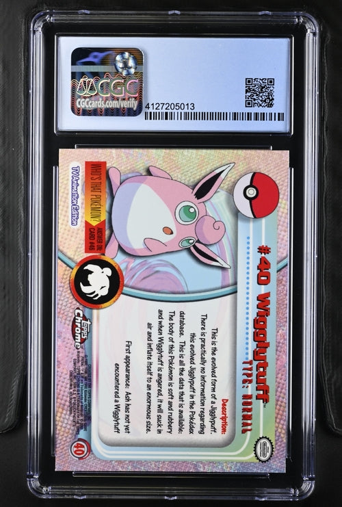 Wigglytuff Topps Chrome Series 1 40 CGC 10 Pristine