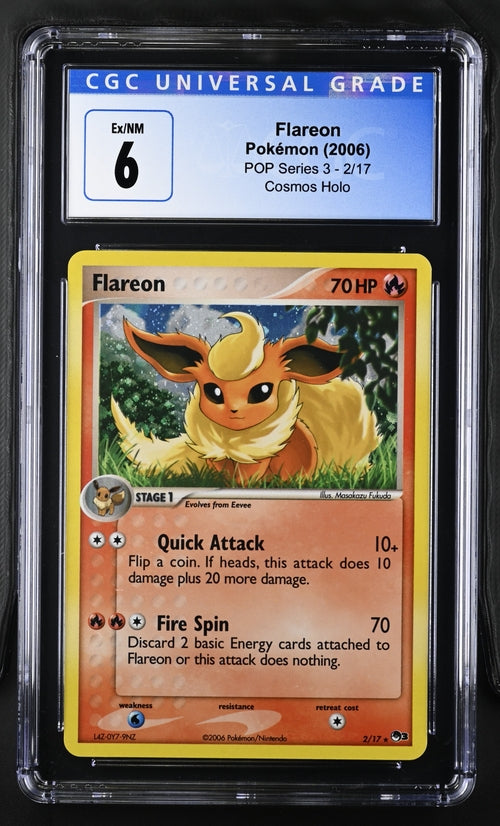 Flareon Holo Pop Series 3 2/17 CGC 6