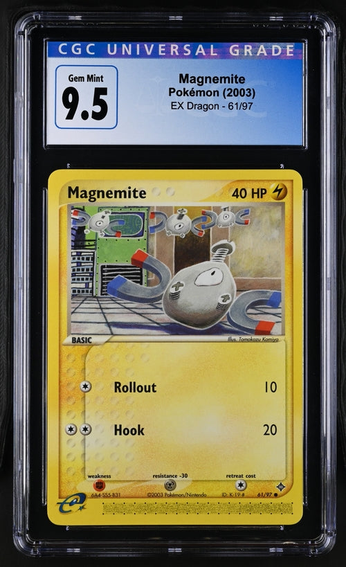 Pokemon: Magnemite  EX Dragon 61/97 CGC 9.5 Gem Mint