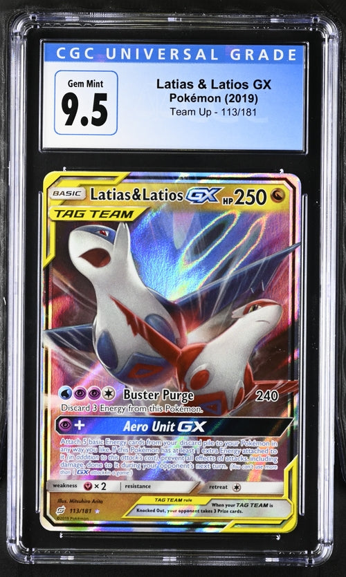 Latias & Latios GX Tag Team SM Team Up 113/181 CGC 10