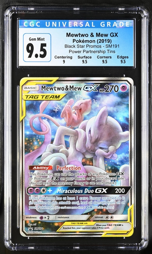 Mewtwo & Mew GX Promo SM191 CGC 9.5 Gem Mint