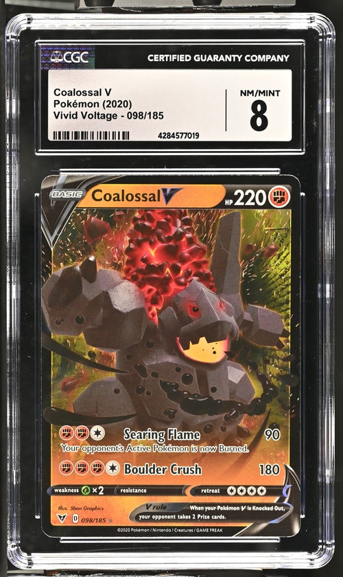 Pokemon: Coalossal V Vivid Voltage 098/185 CGC 8