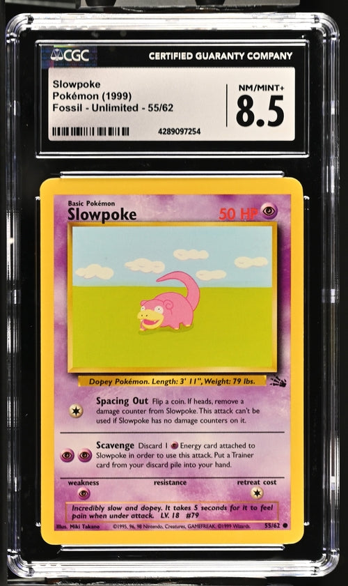 Pokemon: Slowpoke Fossil Unlimited 55/62 CGC 8.5
