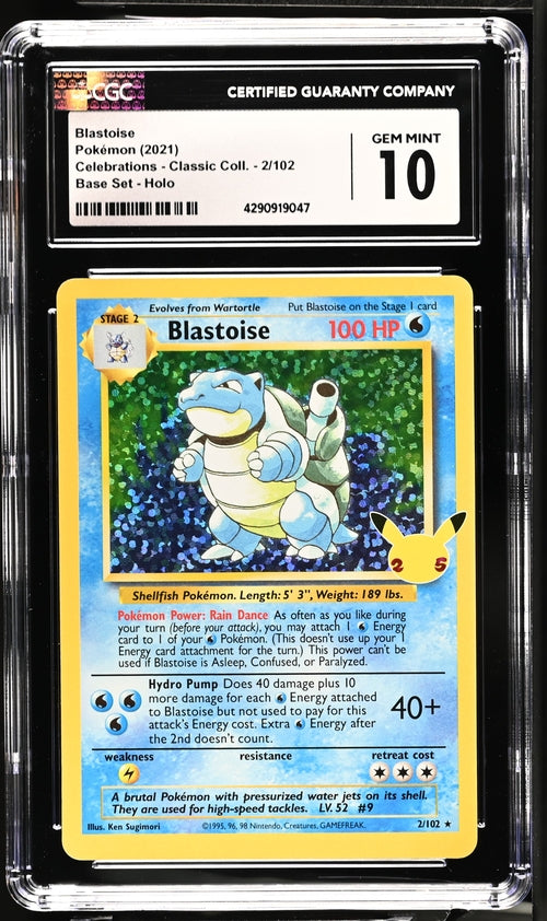 Blastoise Celebrations 2/102 CGC 10