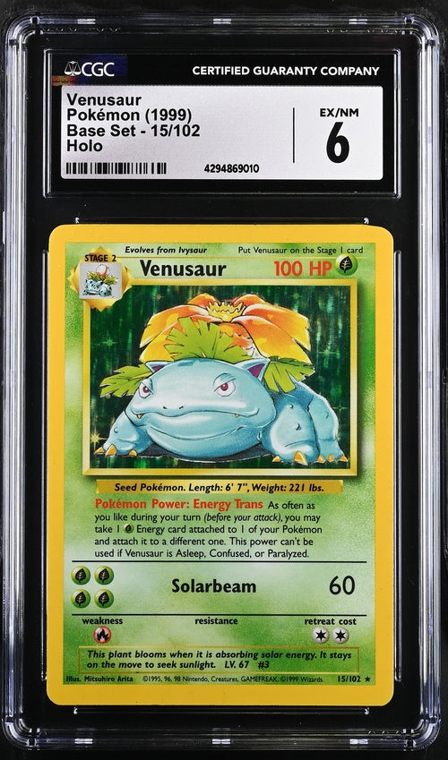 Pokemon: Venusaur Base Set Unlimited 15/102 CGC 6