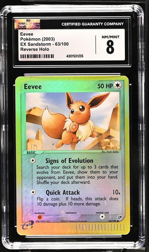 Pokemon: Eevee Reverse Holo ex Sandstorm 63/100 CGC 8 - Josh's Cards