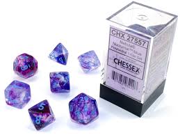 Chessex Nebula Polyhedral 7 Die Set - Nocturnal/Blue Luminary