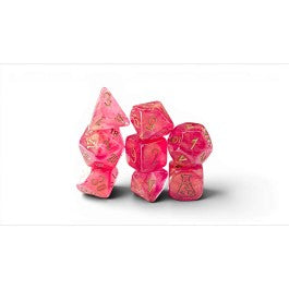 Chessex Lab Dice 10 Shimmer Ignis/Gold 7-Die Set