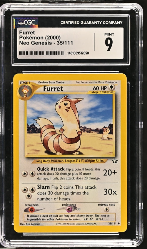 Pokemon: Furret Neo Genesis Unlimited 35/111 CGC 9