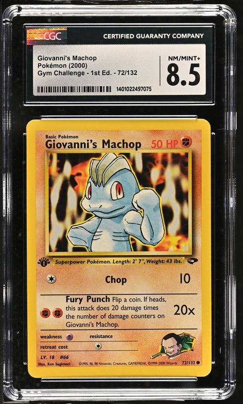 Giovanni's Machop Gym Challenge 1st Edition 72/132 CGC 8.5