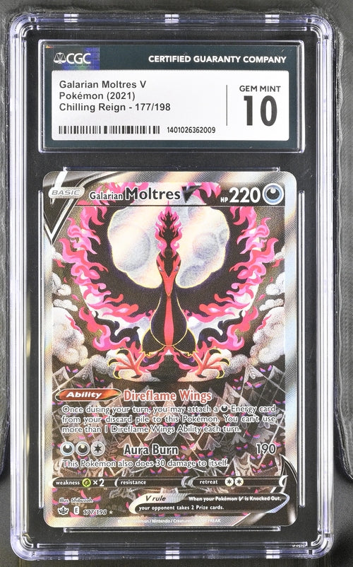 Galarian Moltres V Chilling Reign 177/198 CGC 10