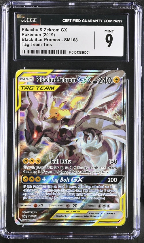 Pikachu & Zekrom GX Promo SM168 CGC 9