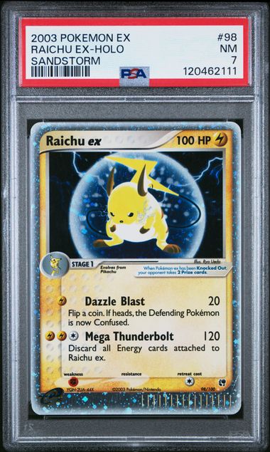 Pikachu ex Holofoil Sandstorm 98/100 PSA 7