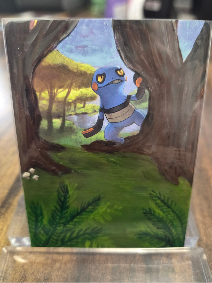 Custom Painted Croagunk Pokemon Card
