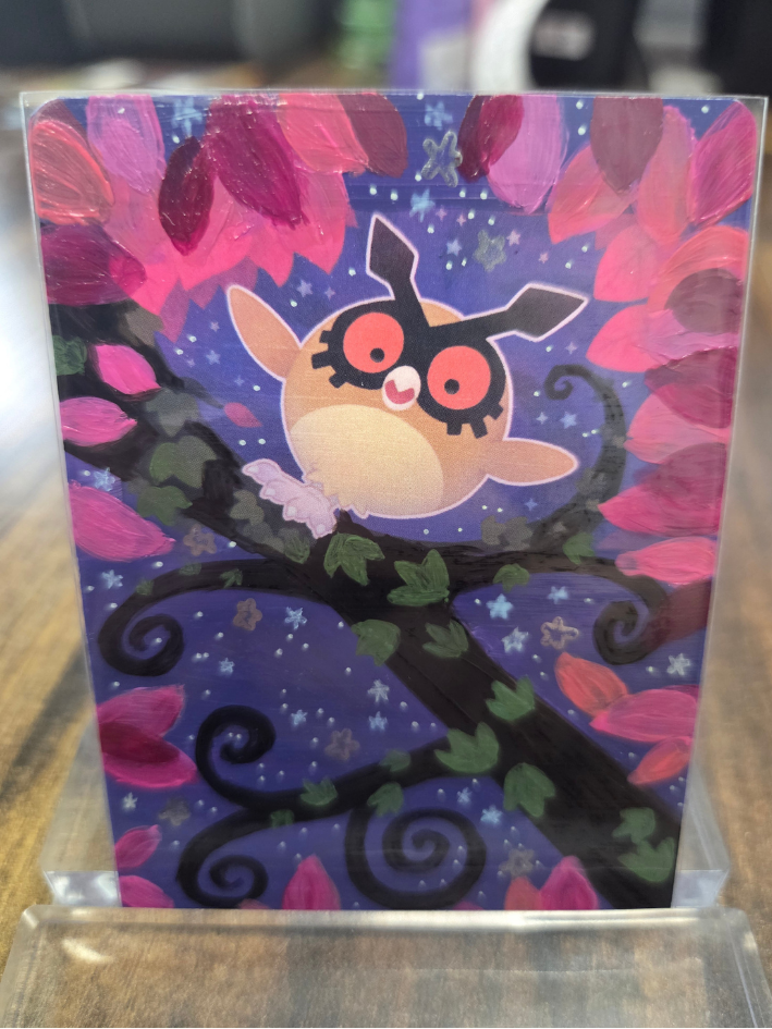 Custom Painted Hoothoot Pokemon Card