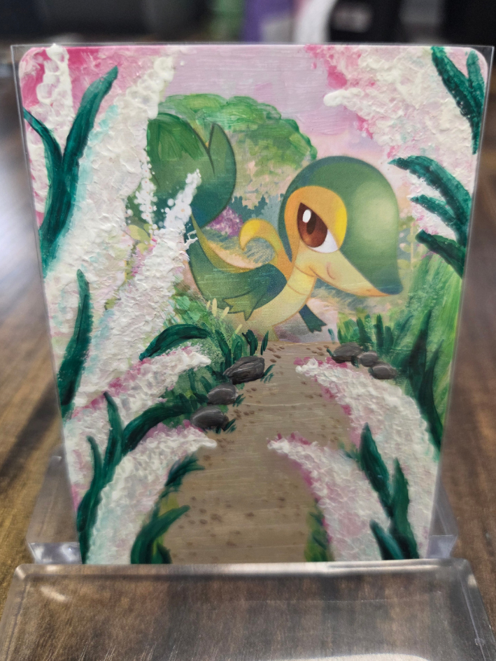 Custom Painted Snivy Pokemon Card