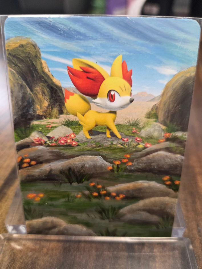 Custom Painted Fennekin Pokemon Card