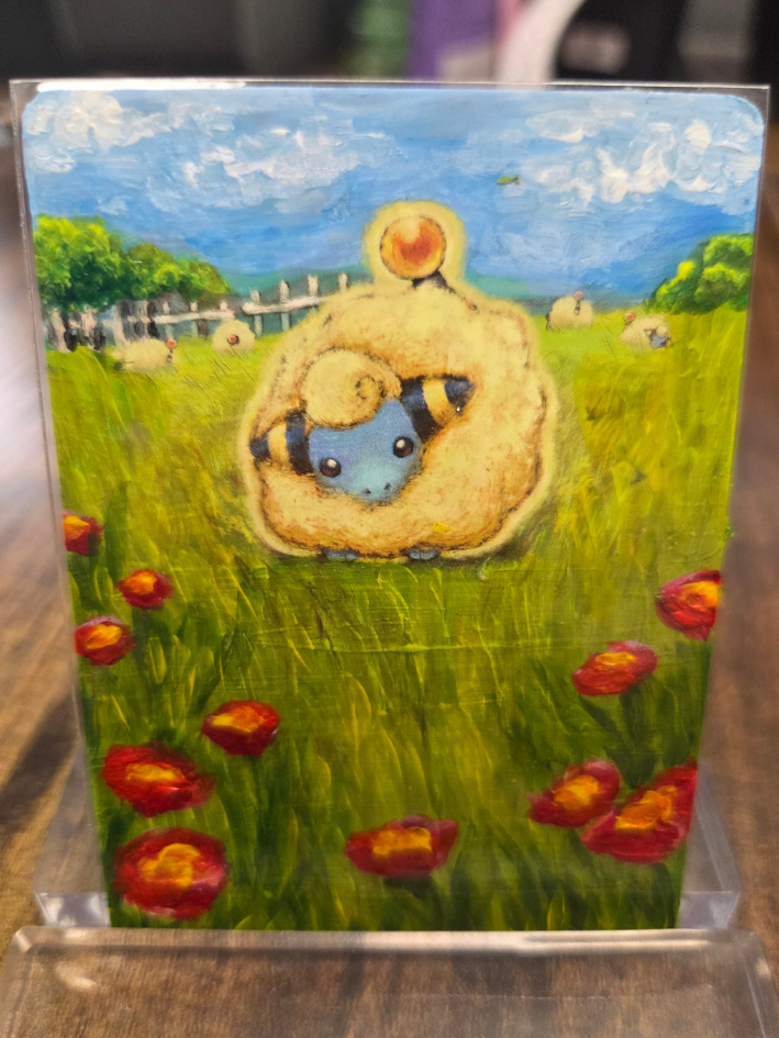 Custom Painted Mareep Pokemon Card