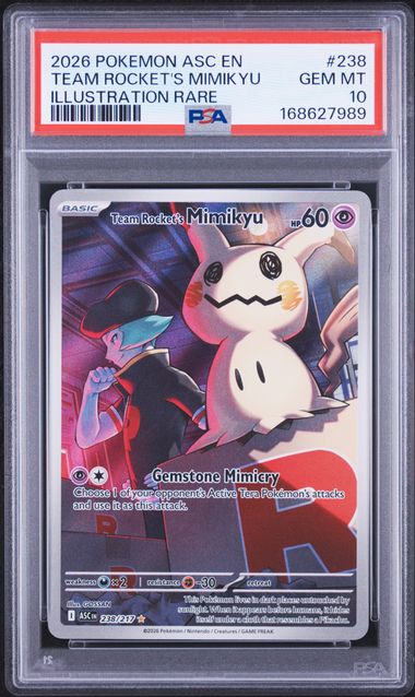 Team Rocket's Mimikyu Illustration Rare ME Ascended Heroes 238/217 PSA 10