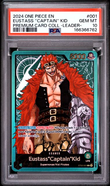 Eustass"Captain"Kid Leader Premium Card Collection One Piece Promo ST02-001 PSA 10