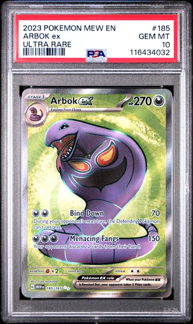 Arbok ex Pokemon 151 185/165 PSA 10