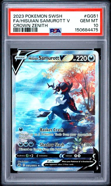 Hisuian Samurott V Crown Zenith Galarian Gallery GG51/GG70 PSA 10