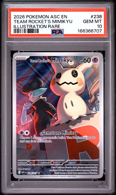 Team Rocket's Mimikyu Illustration Rare ME Ascended Heroes 238/217 PSA 10