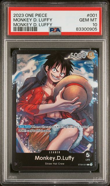 One Piece: Monkey D. Luffy Starter Deck Monkey D. Luffy ST08-001 PSA 10