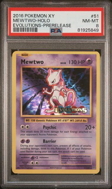 Pokemon: Mewtwo Evolutions Prerelease Promo 51/108 PSA 8 - Josh's Cards