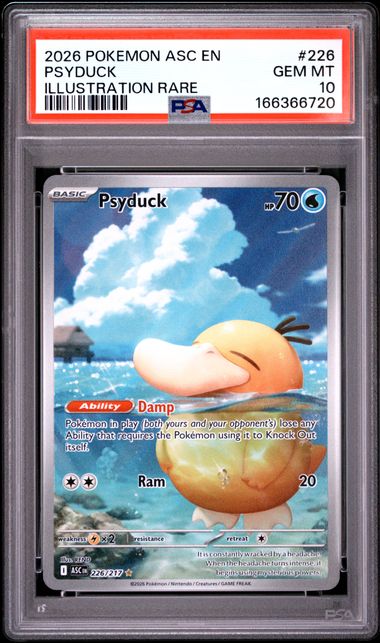 Psyduck Illustration Rare ME Ascended Heroes 226/217 PSA 10