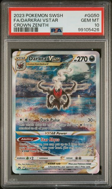 Darkrai VSTAR Crown Zenith GG50/GG70 PSA 10