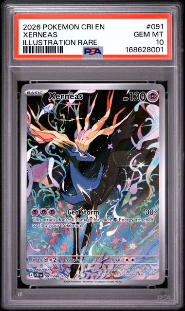 Xerneas Illustration Rare ME04 Chaos Rising 091/086 PSA 10