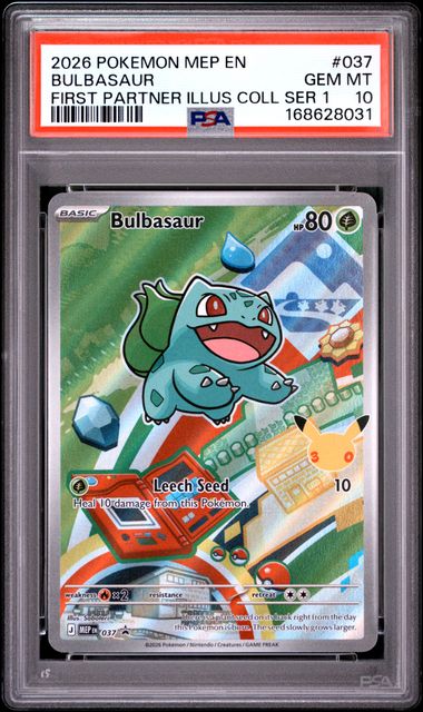 Bulbasaur First Partner Illustration Collection Mega Evolution Promo 037 PSA 10