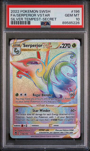 Pokemon: Serperior VSTAR Silver Tempest 196/195 PSA 10 - Josh's Cards