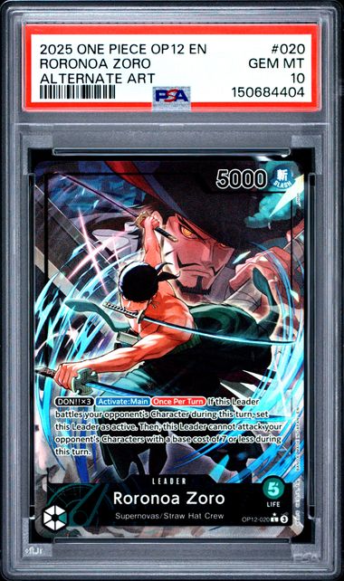 Roronoa Zoro Alternate Art OP12-020 PSA 10