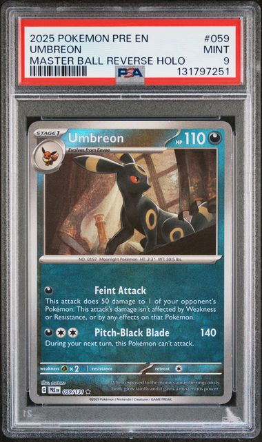 Umbreon Master Ball Prismatic Evolution 59/131 PSA 9